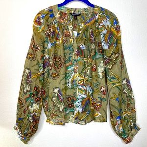 BANANA REPUBLIC Dark Floral Full Blouse